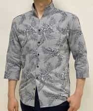 MKBGL26090 MK MICHEL KLEIN HOMME(MKミッシェルクランオム) 7分袖シャツ／CRボタニカルJQ ブルー