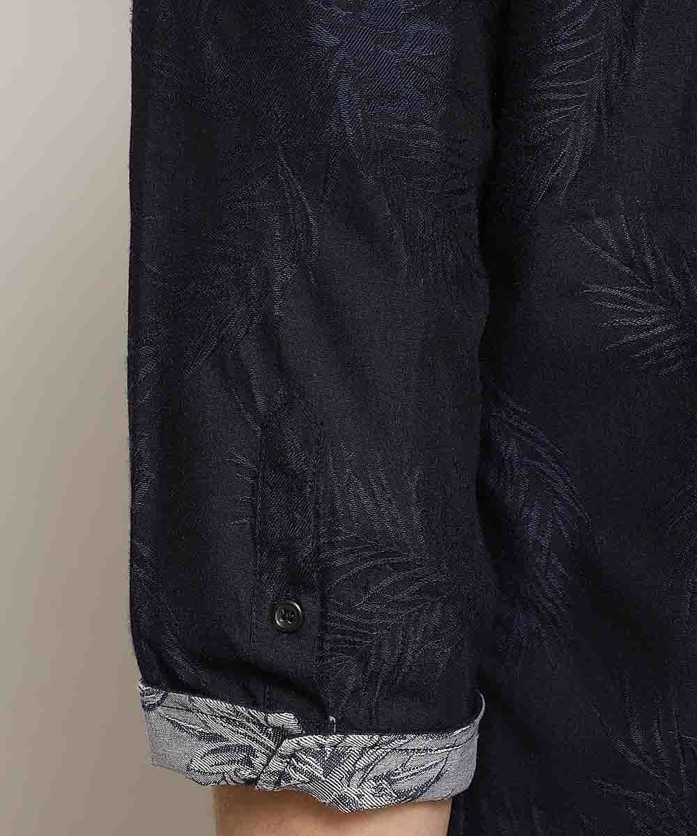 MKBGL26090 MK MICHEL KLEIN HOMME(MKミッシェルクランオム) 7分袖シャツ／CRボタニカルJQ ネイビー