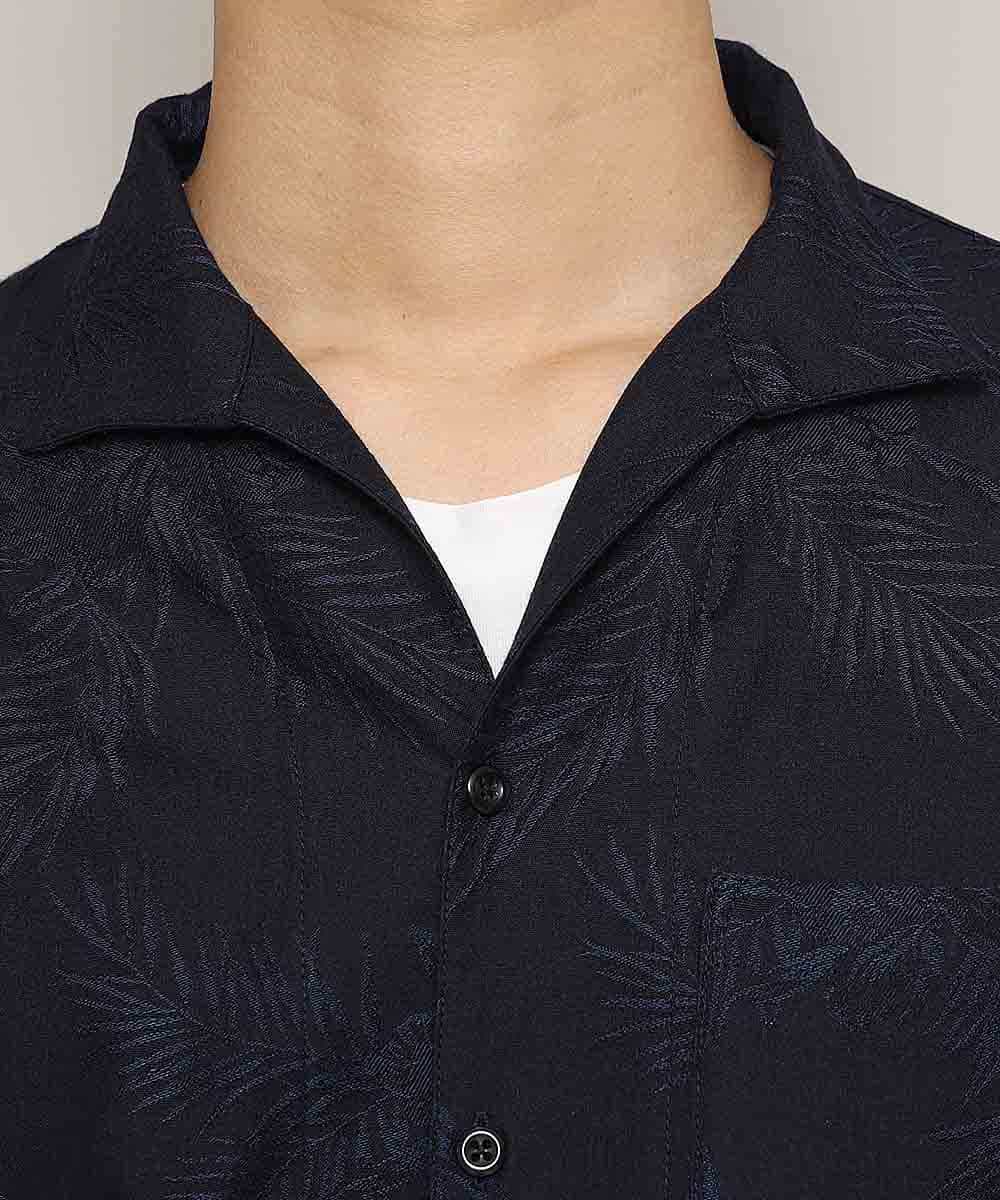MKBGL26090 MK MICHEL KLEIN HOMME(MKミッシェルクランオム) 7分袖シャツ／CRボタニカルJQ ネイビー