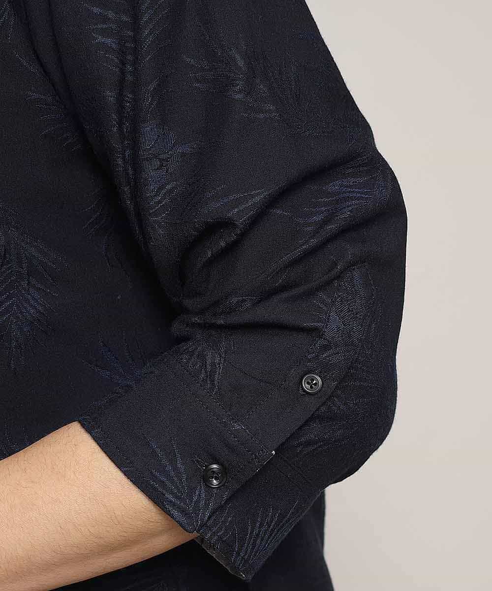 MKBGL26090 MK MICHEL KLEIN HOMME(MKミッシェルクランオム) 7分袖シャツ／CRボタニカルJQ ネイビー