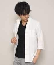 MKBGL26090 MK MICHEL KLEIN HOMME(MKミッシェルクランオム) 7分袖シャツ／CRボタニカルJQ ホワイト