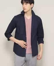 MKBGL32089 MK MICHEL KLEIN HOMME(MKミッシェルクランオム) シャツ／ダブルチェックストレッチ ネイビー
