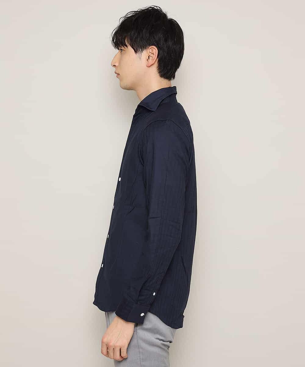 MKBGL32089 MK MICHEL KLEIN HOMME(MKミッシェルクランオム) シャツ／ダブルチェックストレッチ ネイビー
