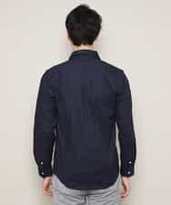 MKBGL32089 MK MICHEL KLEIN HOMME(MKミッシェルクランオム) シャツ／ダブルチェックストレッチ ネイビー