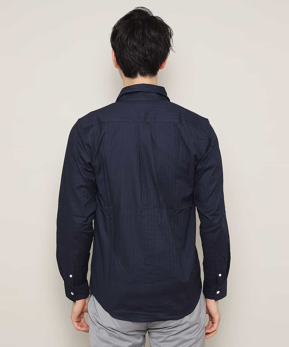 MKBGL32089 MK MICHEL KLEIN HOMME(MKミッシェルクランオム) シャツ／ダブルチェックストレッチ ネイビー