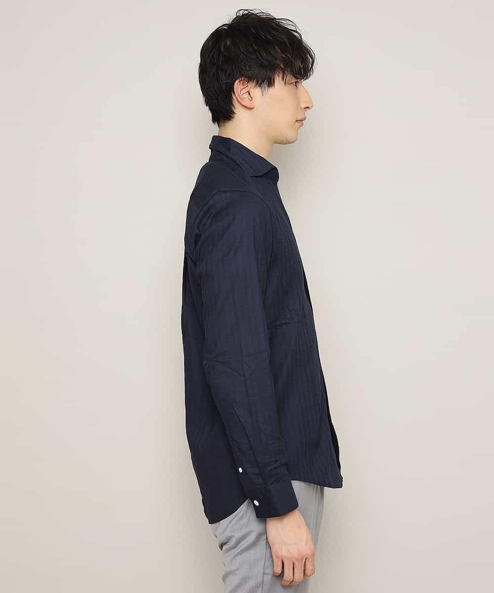 MKBGL32089 MK MICHEL KLEIN HOMME(MKミッシェルクランオム) シャツ／ダブルチェックストレッチ ネイビー
