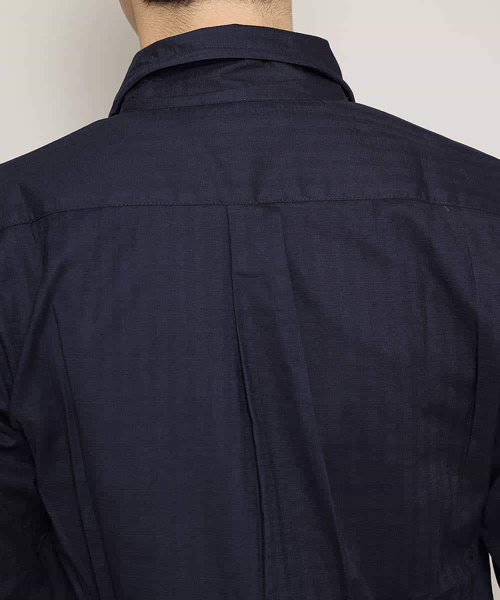 MKBGL32089 MK MICHEL KLEIN HOMME(MKミッシェルクランオム) シャツ／ダブルチェックストレッチ ネイビー