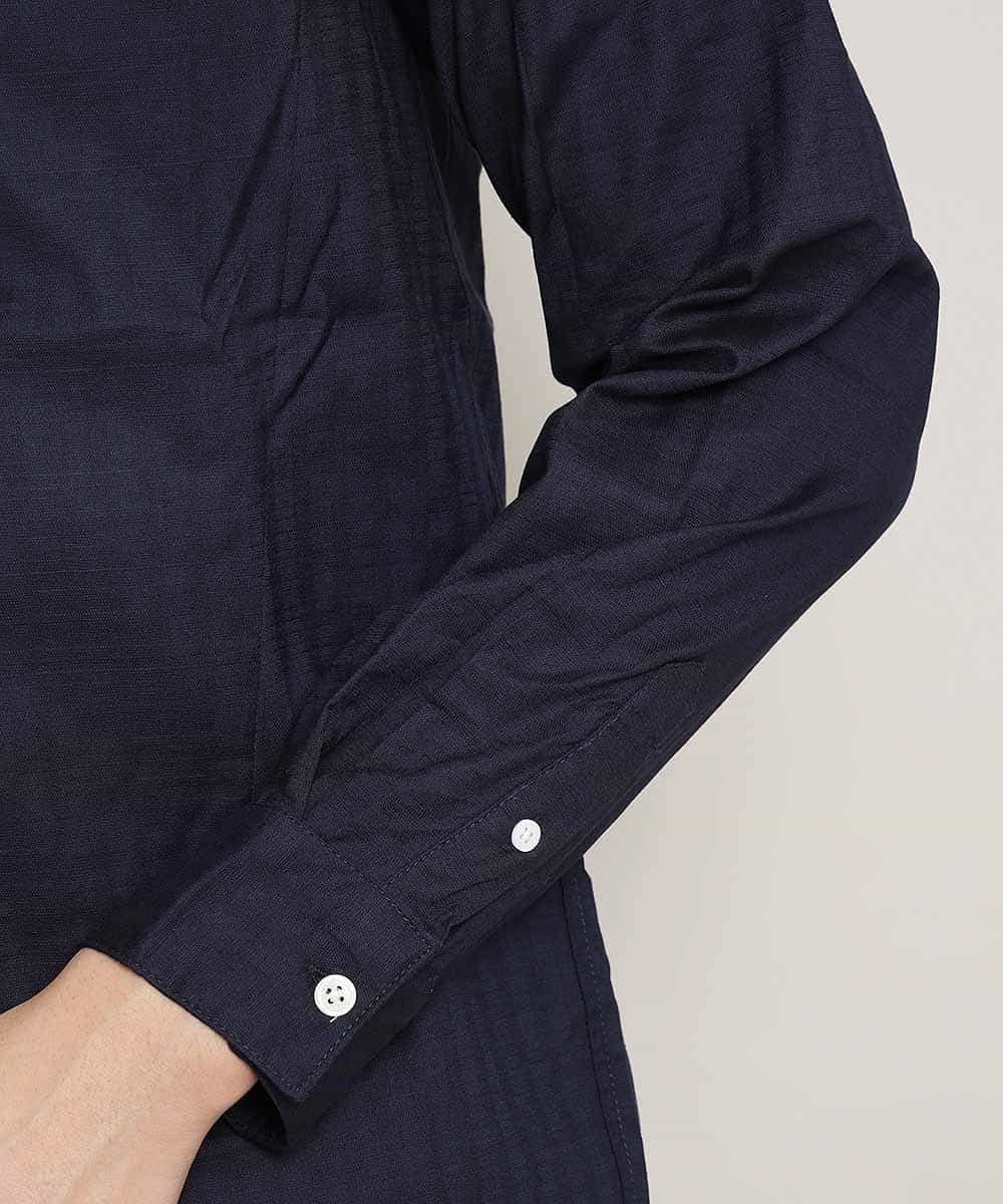 MKBGL32089 MK MICHEL KLEIN HOMME(MKミッシェルクランオム) シャツ／ダブルチェックストレッチ ネイビー