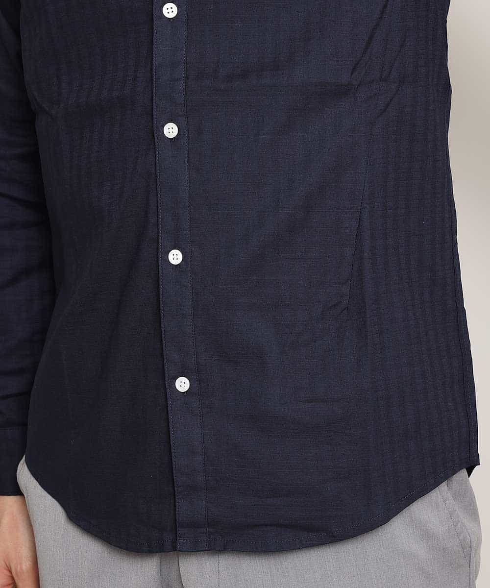 MKBGL32089 MK MICHEL KLEIN HOMME(MKミッシェルクランオム) シャツ／ダブルチェックストレッチ ネイビー
