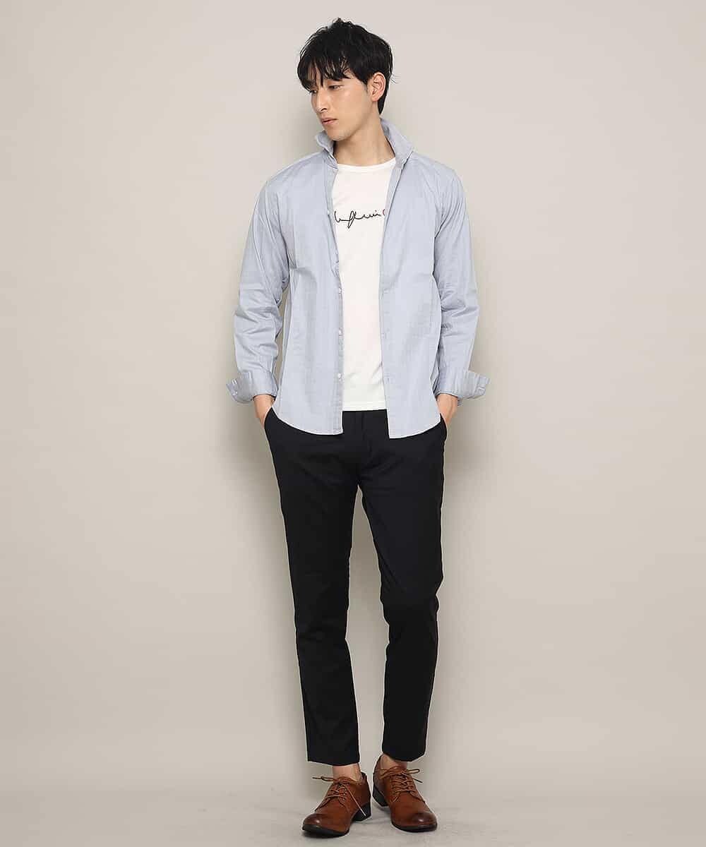 MKBGL32089 MK MICHEL KLEIN HOMME(MKミッシェルクランオム) シャツ／ダブルチェックストレッチ ラベンダー