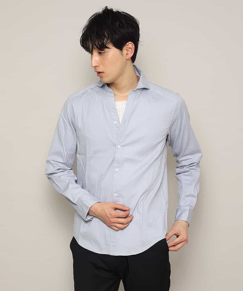 MKBGL32089 MK MICHEL KLEIN HOMME(MKミッシェルクランオム) シャツ／ダブルチェックストレッチ ラベンダー