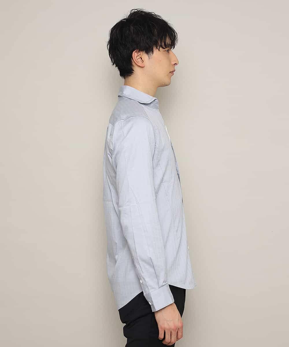 MKBGL32089 MK MICHEL KLEIN HOMME(MKミッシェルクランオム) シャツ／ダブルチェックストレッチ ラベンダー