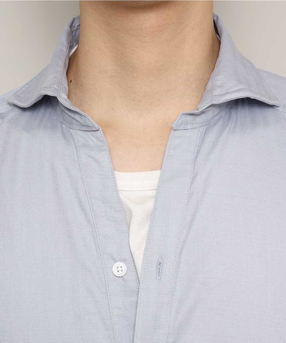 MKBGL32089 MK MICHEL KLEIN HOMME(MKミッシェルクランオム) シャツ／ダブルチェックストレッチ ラベンダー