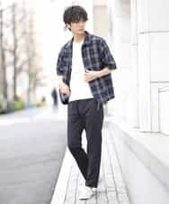 MKBGL34079 MK MICHEL KLEIN HOMME(MKミッシェルクランオム) 半袖チェックブルゾン ネイビー