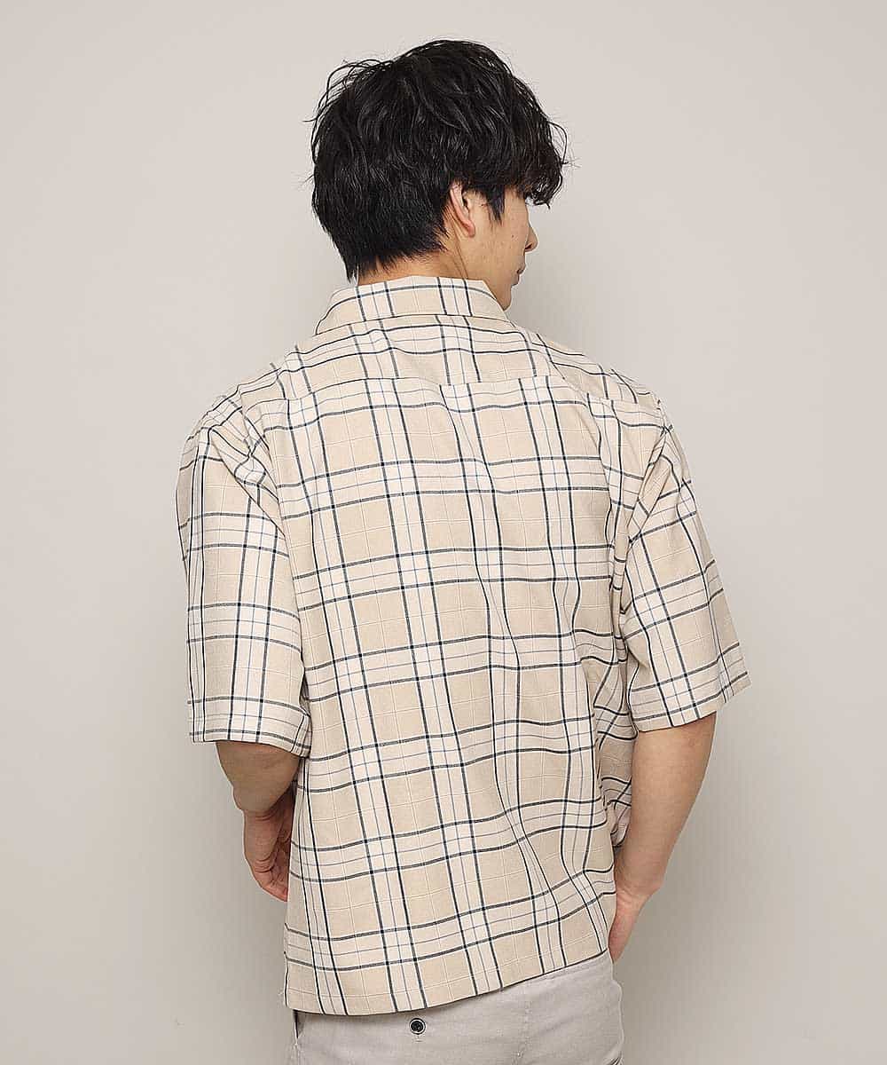 MKBGL34079 MK MICHEL KLEIN HOMME(MKミッシェルクランオム) 半袖チェックブルゾン ベージュ