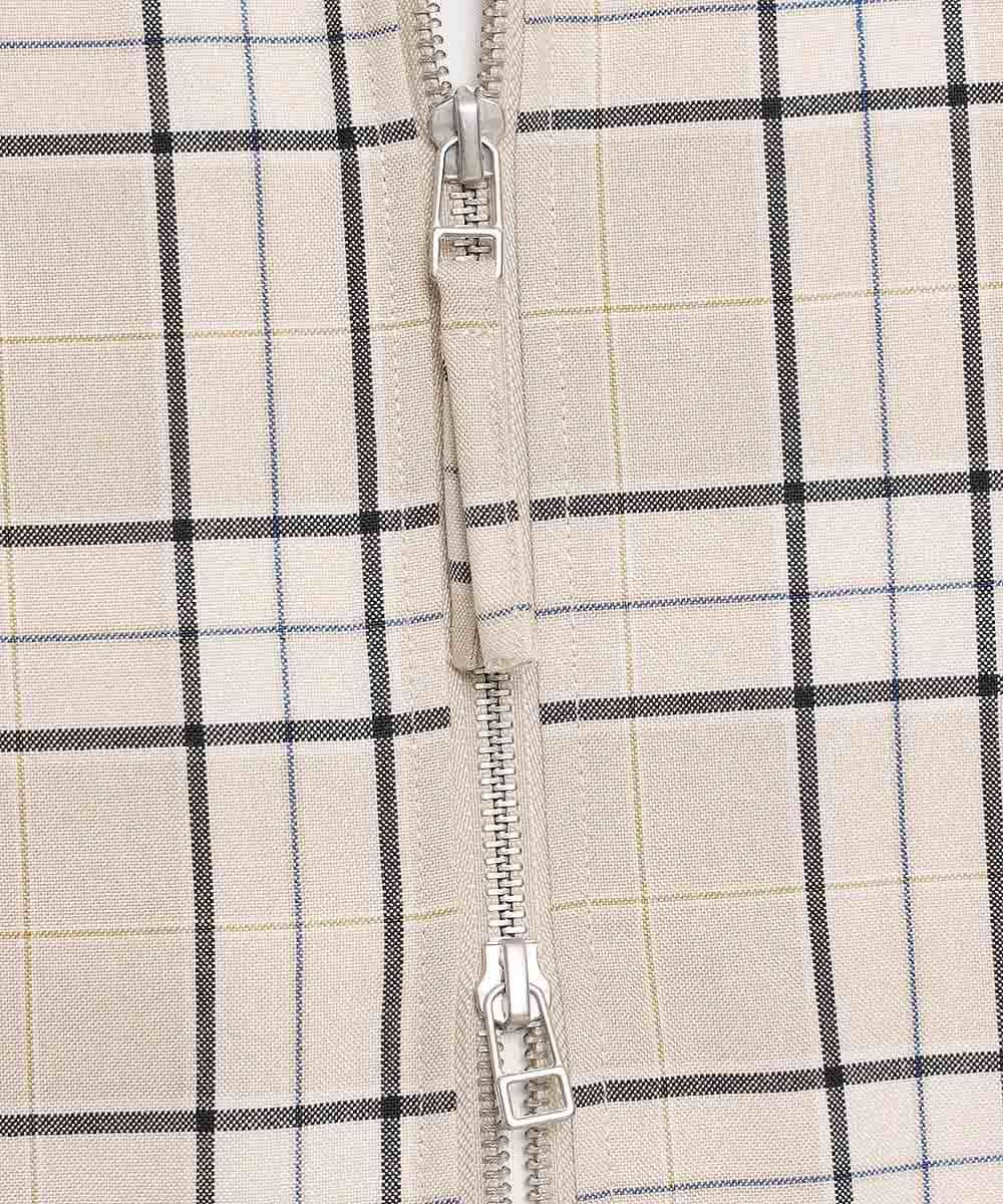 MKBGL34079 MK MICHEL KLEIN HOMME(MKミッシェルクランオム) 半袖チェックブルゾン ベージュ