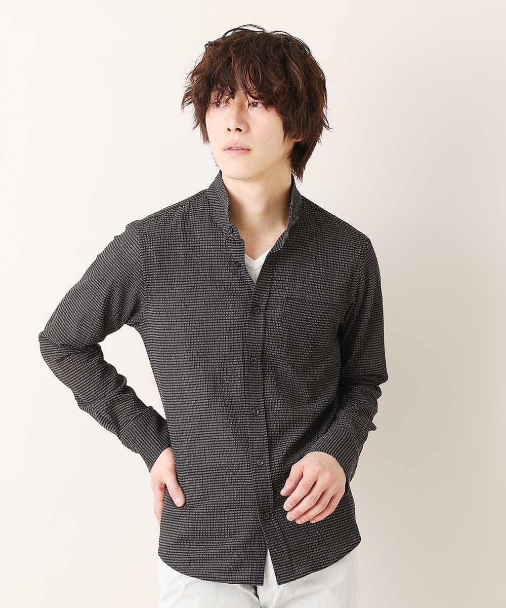 MKBGM60110 MK MICHEL KLEIN HOMME(MKミッシェルクランオム) 【涼シャツ/軽量/速乾】3Dエアトリコットシャツ ブラック(94)