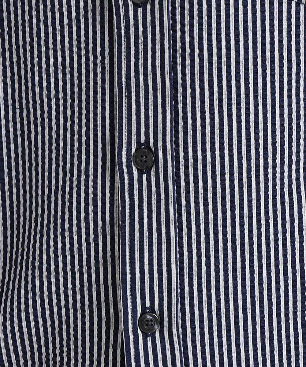MKBGM65110 MK MICHEL KLEIN HOMME(MKミッシェルクランオム) 【涼シャツ/速乾/ストレッチ】クールマックスニットサッカー ネイビー