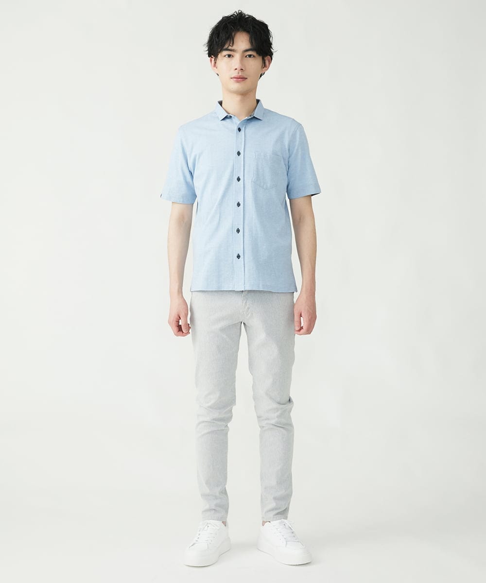 MKBGS54120 MK MICHEL KLEIN HOMME(MKミッシェルクランオム) イズミールコットンシャツ ライトブルー(50)