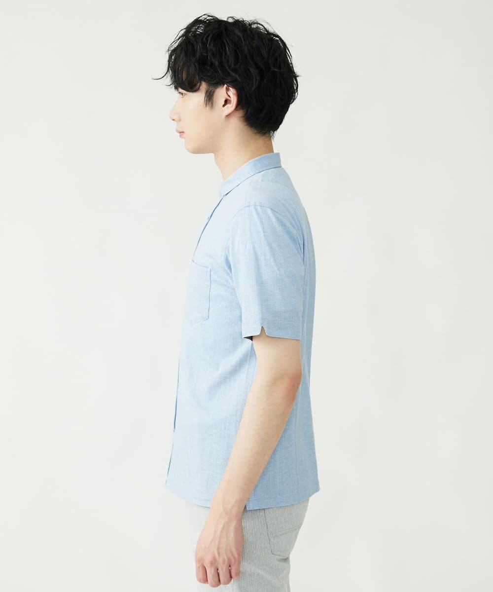 MKBGS54120 MK MICHEL KLEIN HOMME(MKミッシェルクランオム) イズミールコットンシャツ ライトブルー(50)