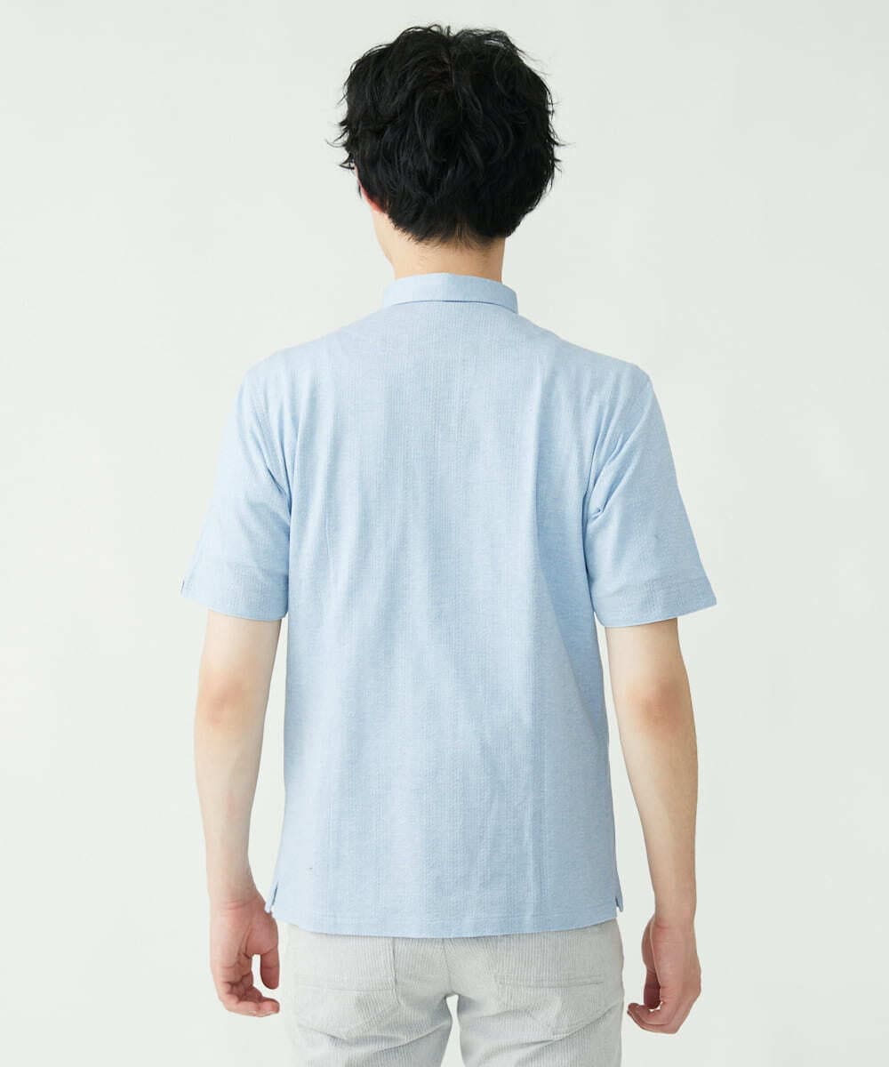 MKBGS54120 MK MICHEL KLEIN HOMME(MKミッシェルクランオム) イズミールコットンシャツ ライトブルー(50)