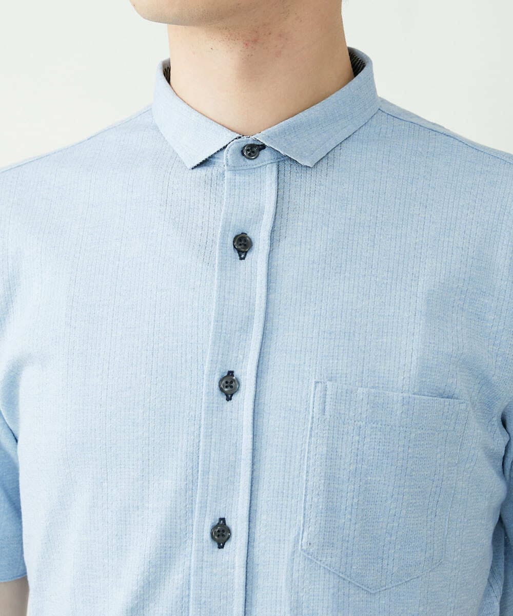 MKBGS54120 MK MICHEL KLEIN HOMME(MKミッシェルクランオム) イズミールコットンシャツ ライトブルー(50)