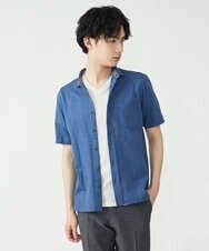 MKBGS54120 MK MICHEL KLEIN HOMME(MKミッシェルクランオム) イズミールコットンシャツ ブルー(55)