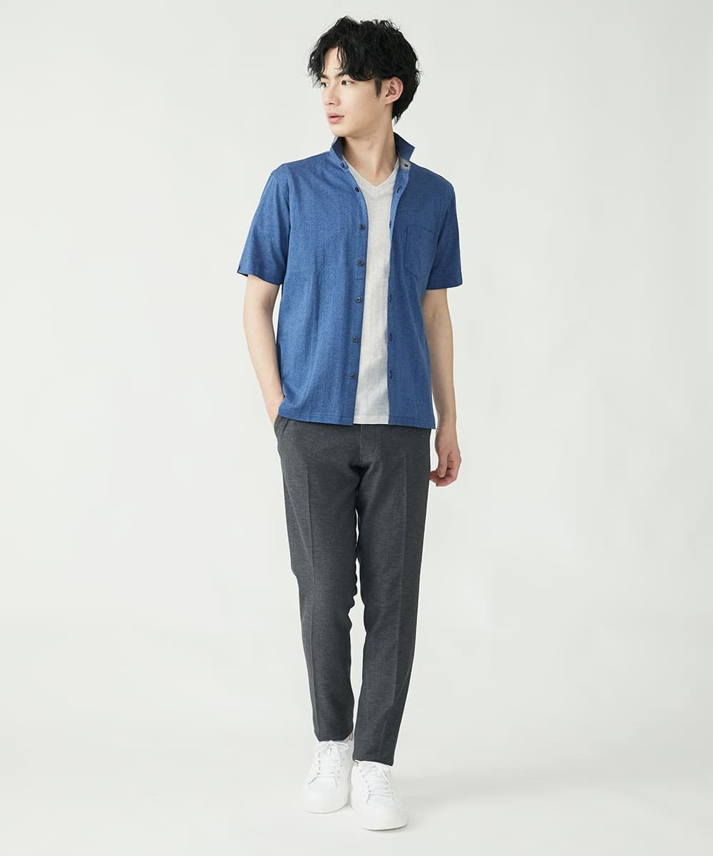 MKBGS54120 MK MICHEL KLEIN HOMME(MKミッシェルクランオム) イズミールコットンシャツ ブルー(55)