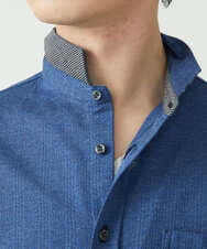 MKBGS54120 MK MICHEL KLEIN HOMME(MKミッシェルクランオム) イズミールコットンシャツ ブルー(55)