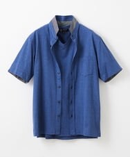 MKBGS54120 MK MICHEL KLEIN HOMME(MKミッシェルクランオム) イズミールコットンシャツ ブルー(55)