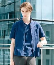 MKBGS54120 MK MICHEL KLEIN HOMME(MKミッシェルクランオム) イズミールコットンシャツ ネイビー(57)