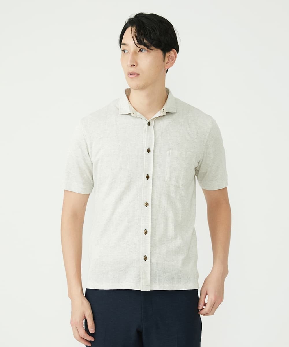 MKBGS54120 MK MICHEL KLEIN HOMME(MKミッシェルクランオム) イズミールコットンシャツ アイボリー(80)