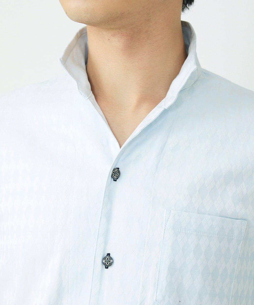 MKBGS55140 MK MICHEL KLEIN HOMME(MKミッシェルクランオム) アーガイルシャツ ライトブルー(50)