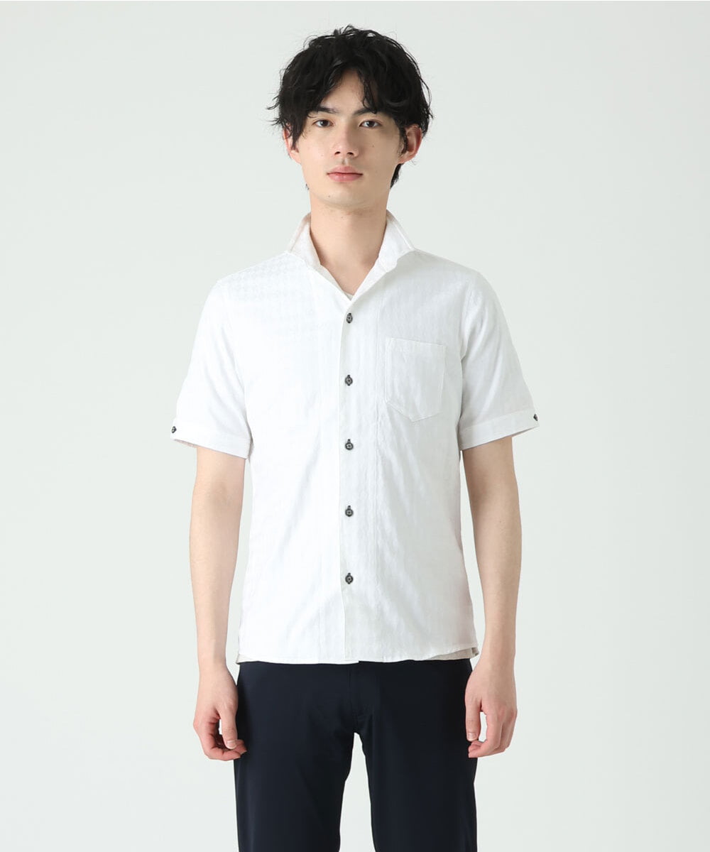 MKBGS55140 MK MICHEL KLEIN HOMME(MKミッシェルクランオム) アーガイルシャツ ホワイト(90)