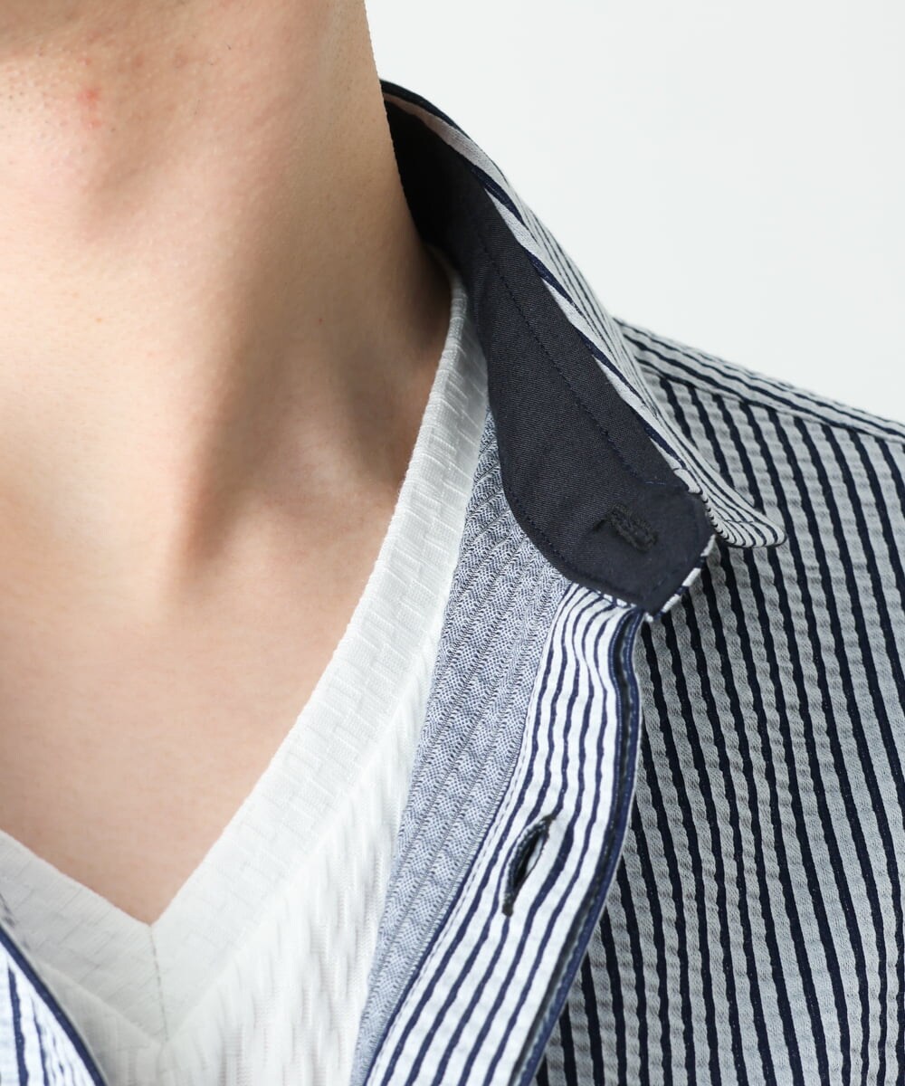 MKBGS65130 MK MICHEL KLEIN HOMME(MKミッシェルクランオム) COOLMAXサッカーシャツ ネイビー(57)