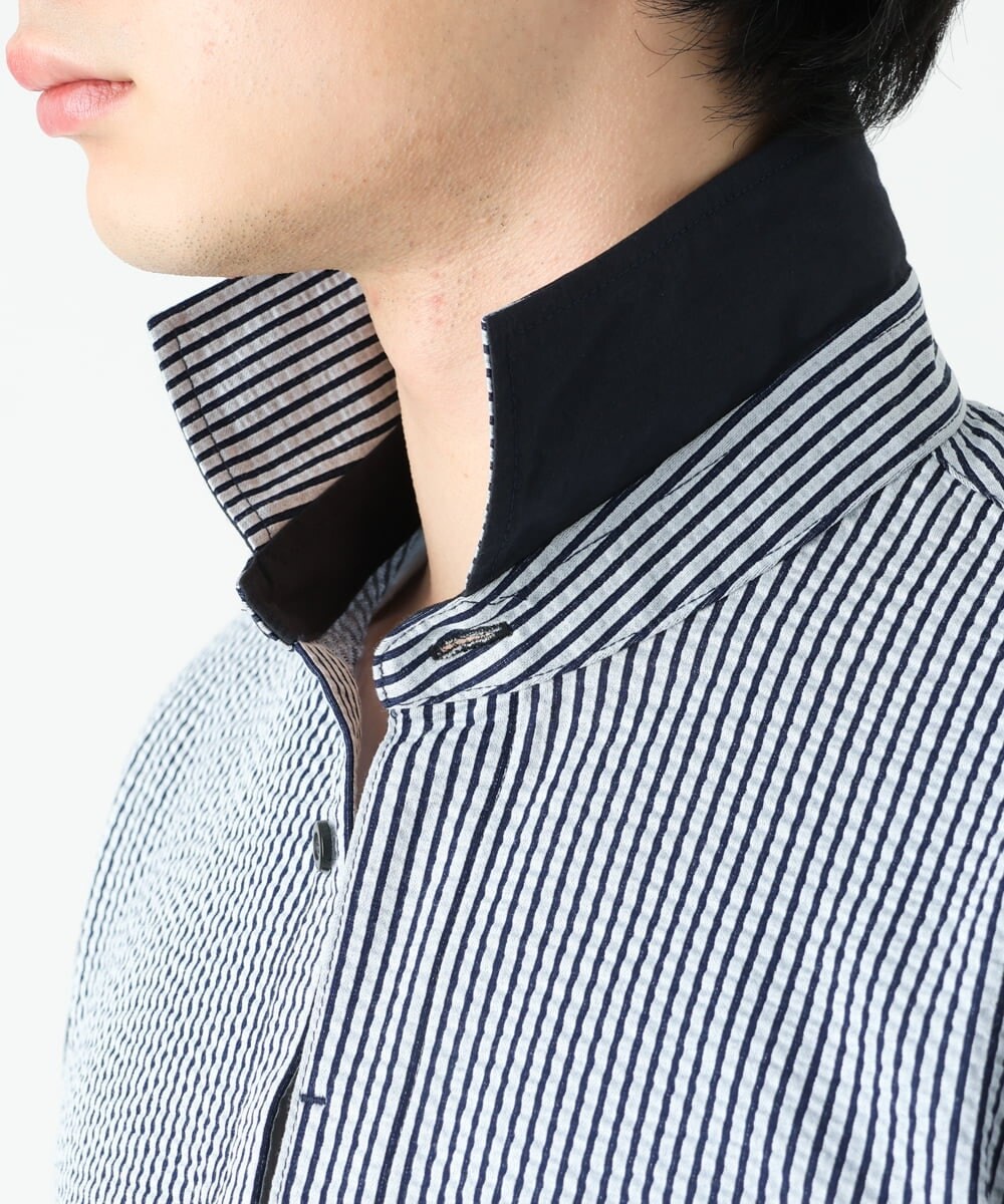 MKBGS65130 MK MICHEL KLEIN HOMME(MKミッシェルクランオム) COOLMAXサッカーシャツ ネイビー(57)