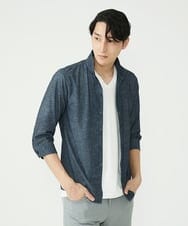 MKBGS67130 MK MICHEL KLEIN HOMME(MKミッシェルクランオム) スタンドカラーシャツ / TECドライメッシュ ダークグレー(93)