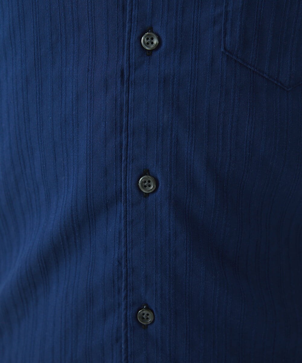 MKBGS71100 MK MICHEL KLEIN HOMME(MKミッシェルクランオム) 【WEB限定】リバーストライプ7分袖シャツ ネイビー(57)
