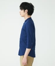 MKBGS71100 MK MICHEL KLEIN HOMME(MKミッシェルクランオム) 【WEB限定】リバーストライプ7分袖シャツ ネイビー(57)