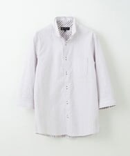MKBGS71100 MK MICHEL KLEIN HOMME(MKミッシェルクランオム) 【WEB限定】リバーストライプ7分袖シャツ ラベンダー(60)