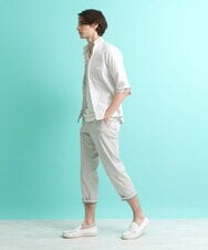 MKBGS71100 MK MICHEL KLEIN HOMME(MKミッシェルクランオム) 【WEB限定】リバーストライプ7分袖シャツ ホワイト(90)