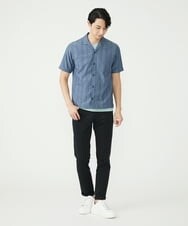 MKBGU02120 MK MICHEL KLEIN HOMME(MKミッシェルクランオム) リバーストライプシャツ ライトブルー(50)
