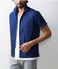 MKBGU02120 MK MICHEL KLEIN HOMME(MKミッシェルクランオム) リバーストライプシャツ ネイビー(57)