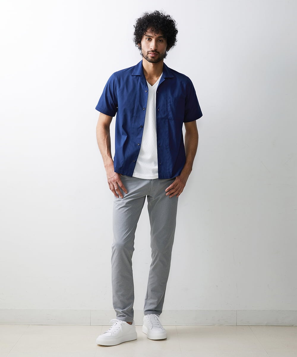 MKBGU02120 MK MICHEL KLEIN HOMME(MKミッシェルクランオム) リバーストライプシャツ ネイビー(57)