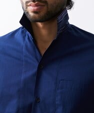 MKBGU02120 MK MICHEL KLEIN HOMME(MKミッシェルクランオム) リバーストライプシャツ ネイビー(57)