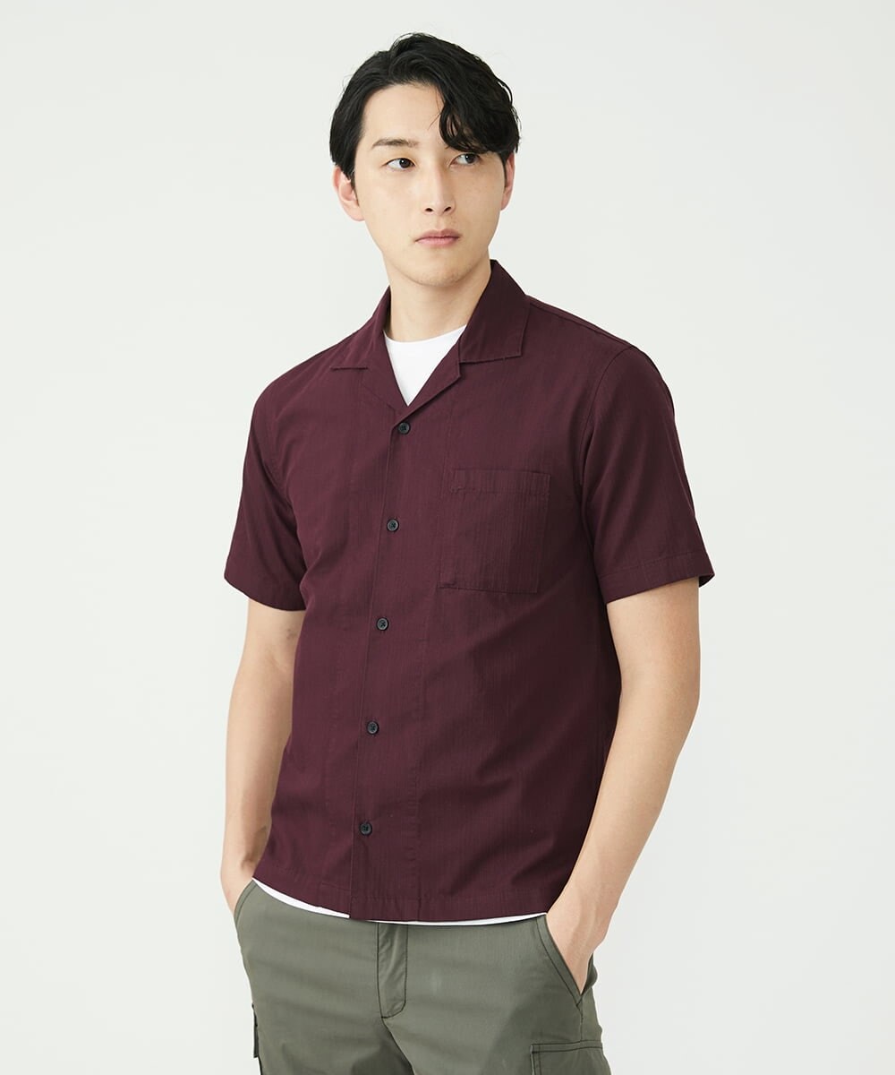 MKBGU02120 MK MICHEL KLEIN HOMME(MKミッシェルクランオム) リバーストライプシャツ パープル(77)