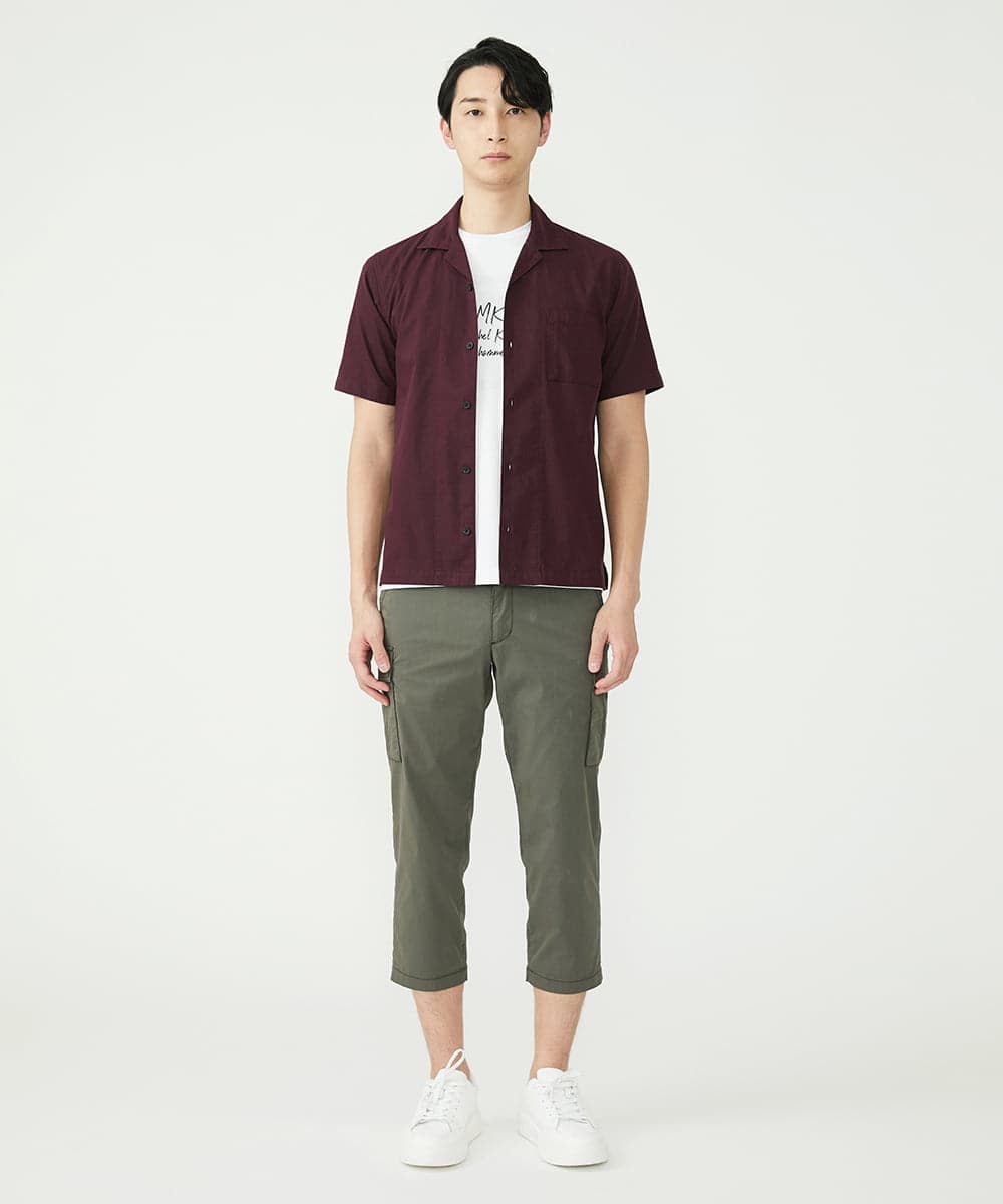 MKBGU02120 MK MICHEL KLEIN HOMME(MKミッシェルクランオム) リバーストライプシャツ パープル(77)