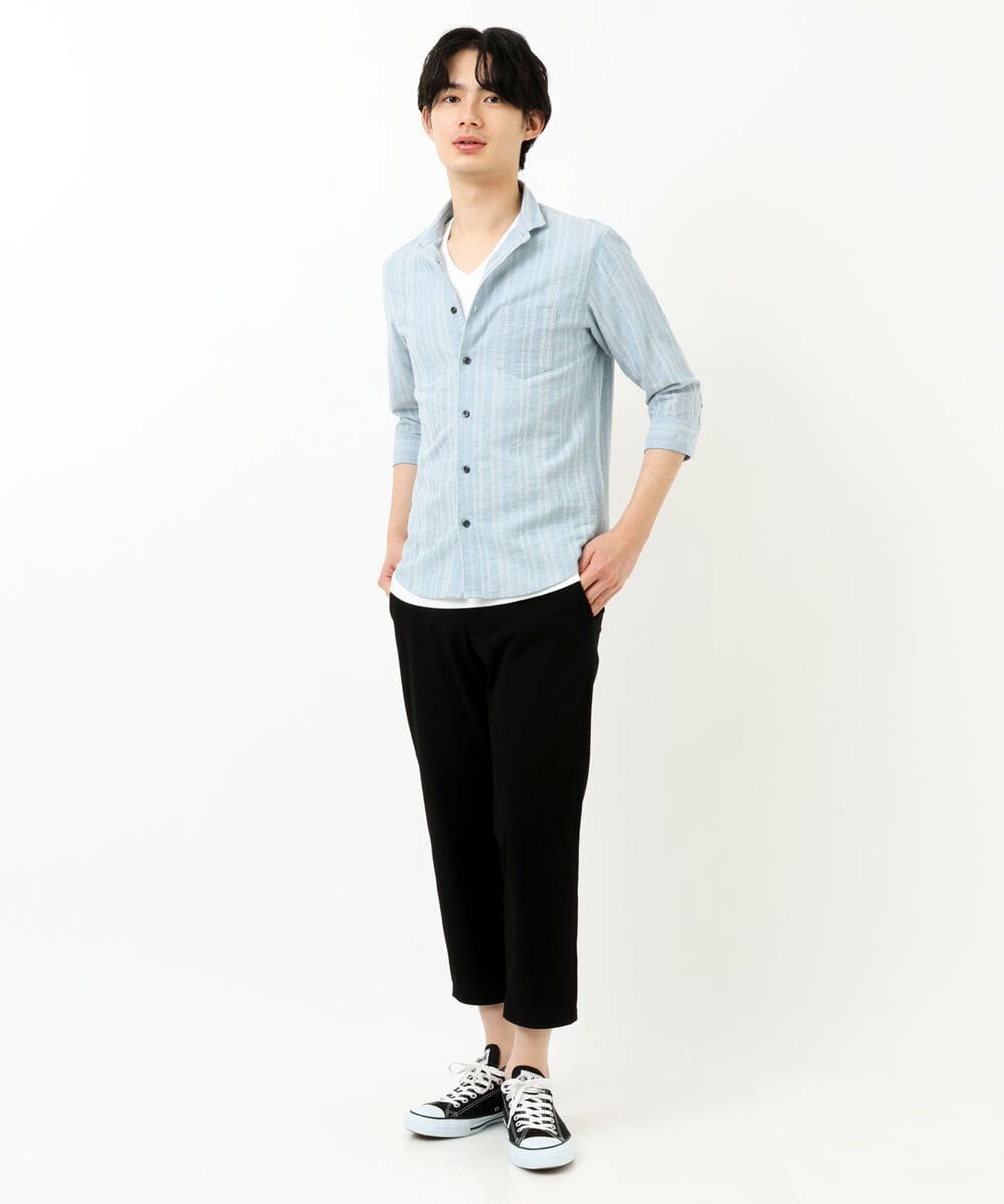 MKBGU08120 MK MICHEL KLEIN HOMME(MKミッシェルクランオム) エンブロイダリードビーシャツ ブルー(55)