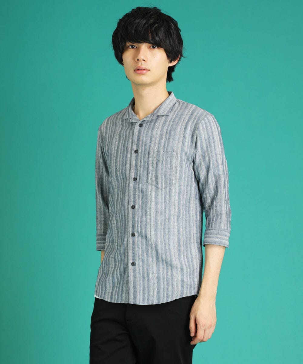 MKBGU08120 MK MICHEL KLEIN HOMME(MKミッシェルクランオム) エンブロイダリードビーシャツ ネイビー(57)