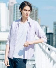 MKBGU08120 MK MICHEL KLEIN HOMME(MKミッシェルクランオム) エンブロイダリードビーシャツ ラベンダー(60)